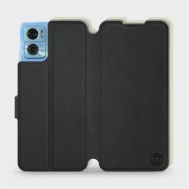 Etui Soft Touch do Motorola Moto E22 - wzór Satynowa czerń z platyną
