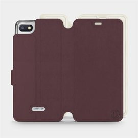 Etui Soft Touch do Xiaomi Redmi 6A - wzór Matowy burgund z platyną