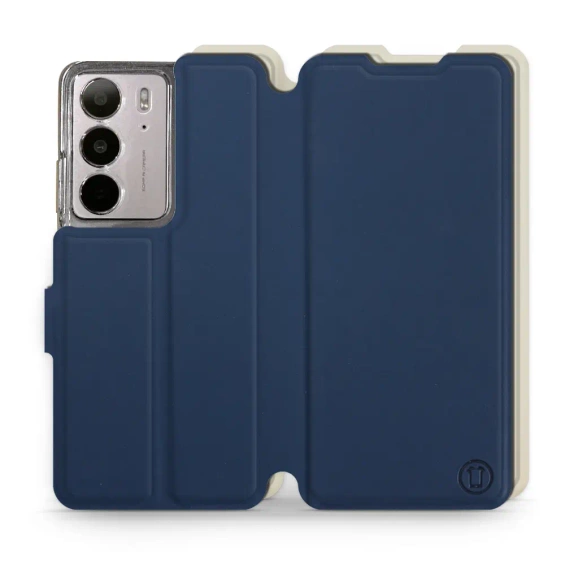 Etui Soft Touch do Realme C75 - wzór Głęboki granat z platyną