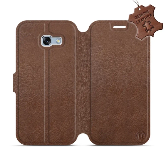 Etui ze skóry naturalnej do Samsung Galaxy A5 2017 - wzór Brown Leather