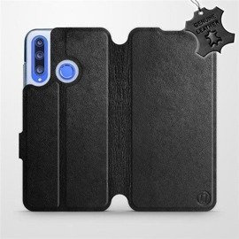 Etui ze skóry naturalnej do Huawei Honor 20 Lite - wzór Black Leather