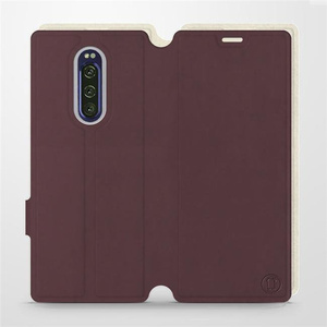 Etui Soft Touch do Sony Xperia 1 - wzór Matowy burgund z platyną