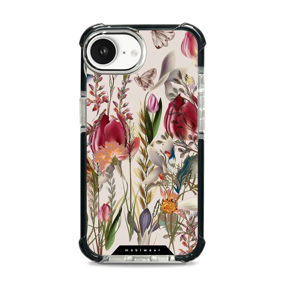 Mobiwear Elite Bumper do Apple iPhone 16e, ochronna obudowa, silikon, amortyzacja, kompatybilność, bukiet kwiatów