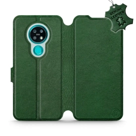 Etui ze skóry naturalnej do Nokia 7.2 - wzór Green Leather