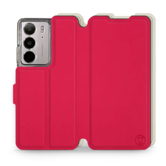 Etui Soft Touch do Realme C75 - wzór Żywa czerwień z platyną