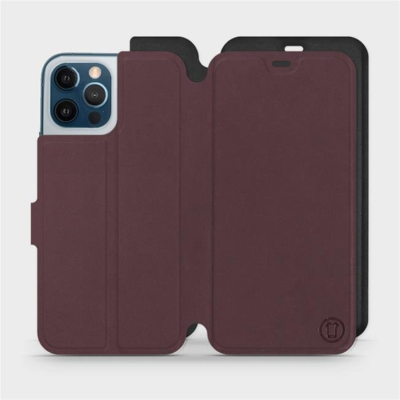 Etui Soft Touch do Apple iPhone 12 Pro Max - wzór Matowy burgund z czernią