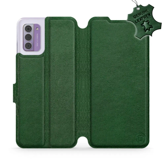 Etui ze skóry naturalnej do Nokia G42 - wzór Green Leather