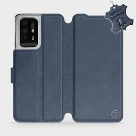 Etui ze skóry naturalnej do OPPO Reno 5 Z - wzór Blue Leather