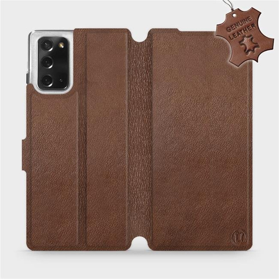 Etui ze skóry naturalnej do Samsung Galaxy Note 20 - wzór Brown Leather