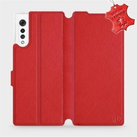 Etui ze skóry naturalnej do LG Velvet - wzór Red Leather