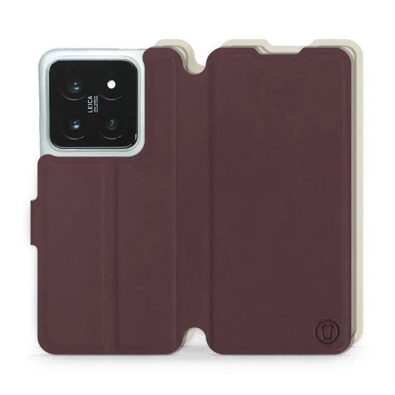 Etui Soft Touch do Xiaomi 14 Pro - wzór Matowy burgund z platyną