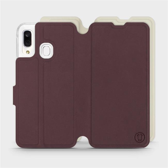 Etui Soft Touch do Samsung Galaxy A40 - wzór Matowy burgund z platyną