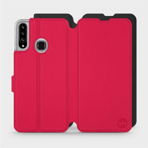 Etui Soft Touch do Samsung Galaxy A20S - wzór Żywa czerwień z czernią