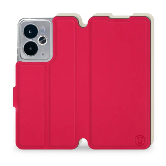 Etui Soft Touch do Realme 14T 5G - wzór Żywa czerwień z platyną