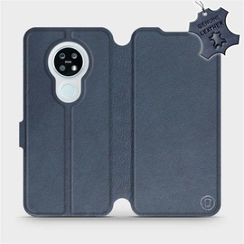 Etui ze skóry naturalnej do Nokia 6.2 - wzór Blue Leather