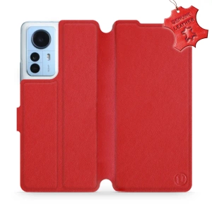 Etui ze skóry naturalnej do Xiaomi 12 Pro - wzór Red Leather