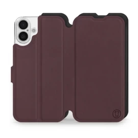 Etui Soft Touch do Apple iPhone 16 Plus - wzór Matowy burgund z czernią