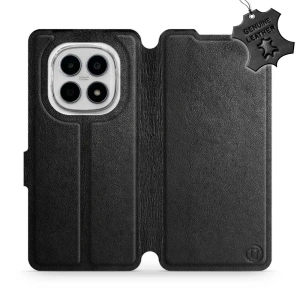 Etui ze skóry naturalnej do Xiaomi Redmi Note 15 4G - wzór Black Leather