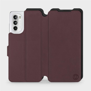 Etui Soft Touch do Motorola Moto G52 - wzór Matowy burgund z czernią