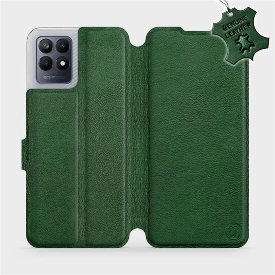 Etui ze skóry naturalnej do Realme Narzo 50 - wzór Green Leather