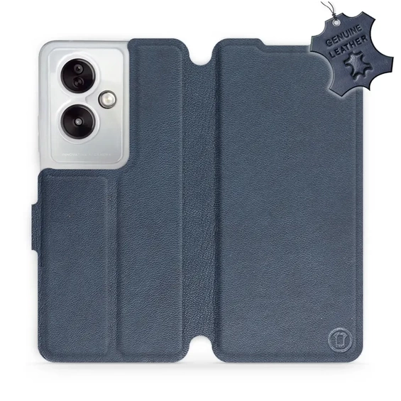 Etui ze skóry naturalnej do OPPO A79 5G - wzór Blue Leather