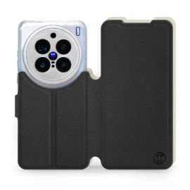 Etui Soft Touch do Vivo X200 Pro 5G - wzór Satynowa czerń z platyną