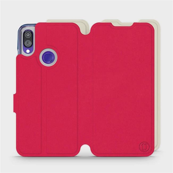 Etui Soft Touch do Xiaomi Redmi Note 7 - wzór Żywa czerwień z platyną