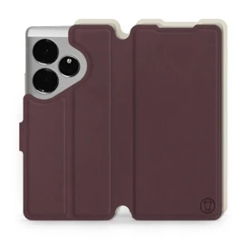 Etui Soft Touch do Realme GT 6 - wzór Matowy burgund z platyną