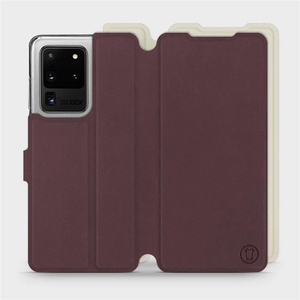 Etui Soft Touch do Samsung Galaxy S20 Ultra - wzór Matowy burgund z platyną