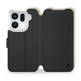 Etui Soft Touch do OPPO Find X9 pro - wzór Satynowa czerń z platyną