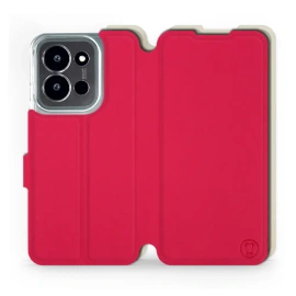 Etui Soft Touch do Xiaomi Poco C85 5G - wzór Żywa czerwień z platyną