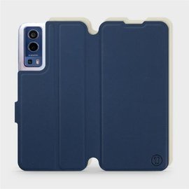 Etui Soft Touch do Vivo Y72 5G - wzór Głęboki granat z platyną