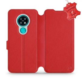 Etui ze skóry naturalnej do Nokia 7.2 - wzór Red Leather