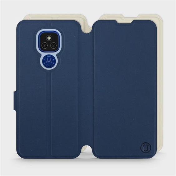 Etui Soft Touch do Motorola Moto E7 Plus - wzór Głęboki granat z platyną