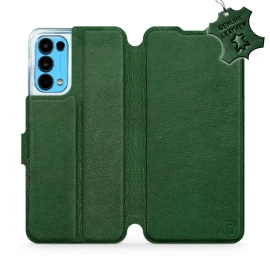 Etui ze skóry naturalnej do OPPO RENO 5 5G - wzór Green Leather