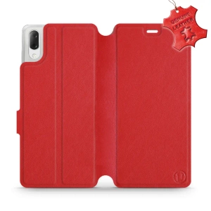 Etui ze skóry naturalnej do Sony Xperia L3 - wzór Red Leather