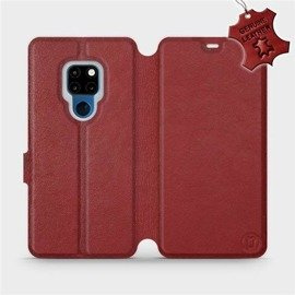 Etui ze skóry naturalnej do Huawei Mate 20 - wzór Dark Red Leather