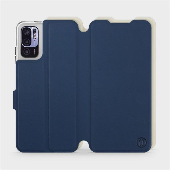 Etui Soft Touch do Xiaomi Redmi Note 10 5G - wzór Głęboki granat z platyną