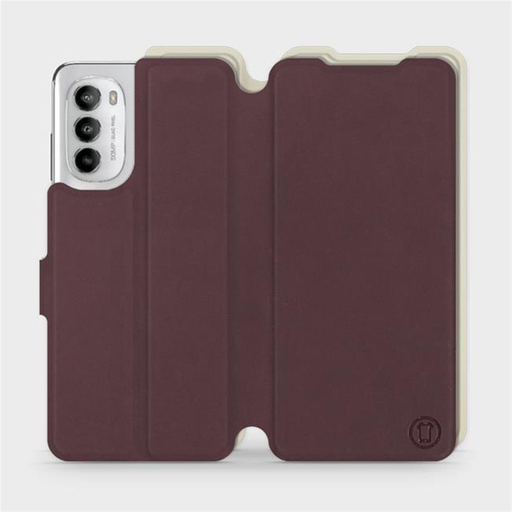 Etui Soft Touch do Motorola Moto G82 5G - wzór Matowy burgund z platyną