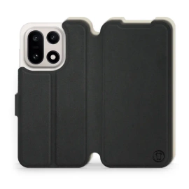 Etui Soft Touch do OnePlus 15 - wzór Satynowa czerń z platyną