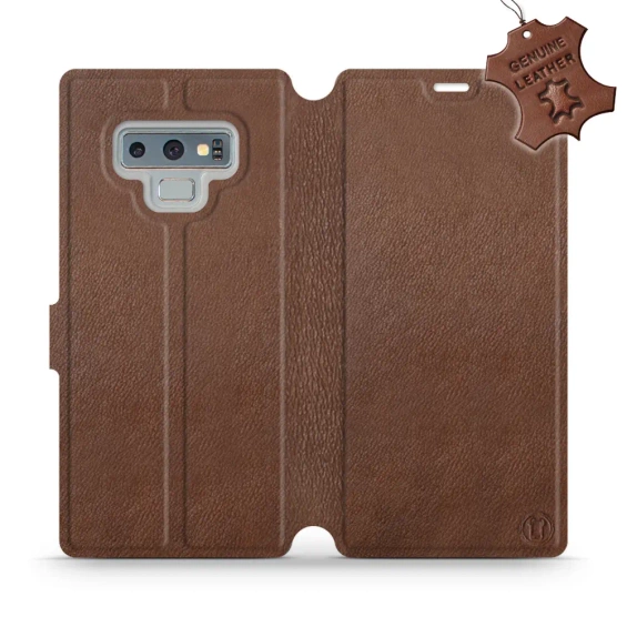 Etui ze skóry naturalnej do Samsung Galaxy Note 9 - wzór Brown Leather