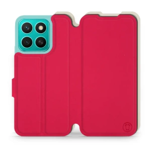 Etui Soft Touch do Huawei Honor X8c - wzór Żywa czerwień z platyną