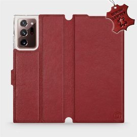 Etui ze skóry naturalnej do Samsung Galaxy Note 20 Ultra - wzór Dark Red Leather