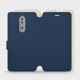 Etui Soft Touch do Nokia 8 - wzór Głęboki granat z platyną