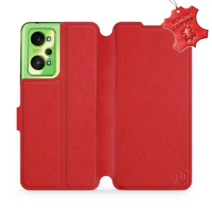 Etui ze skóry naturalnej do Realme GT Neo 2 - wzór Red Leather