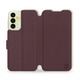Etui Soft Touch do Samsung Galaxy M15 5G - wzór Matowy burgund z platyną