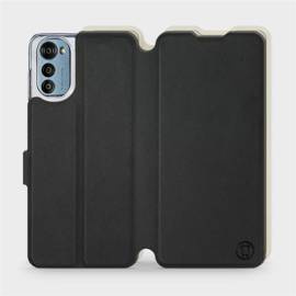 Etui Soft Touch do Motorola Moto E32s - wzór Satynowa czerń z platyną