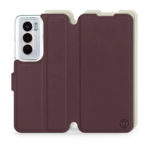 Etui Soft Touch do OPPO Reno 12 5G - wzór Matowy burgund z platyną