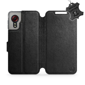 Etui ze skóry naturalnej do Samsung Galaxy Xcover 5 - wzór Black Leather