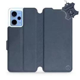 Etui ze skóry naturalnej do Xiaomi Redmi Note 12 5G - wzór Blue Leather